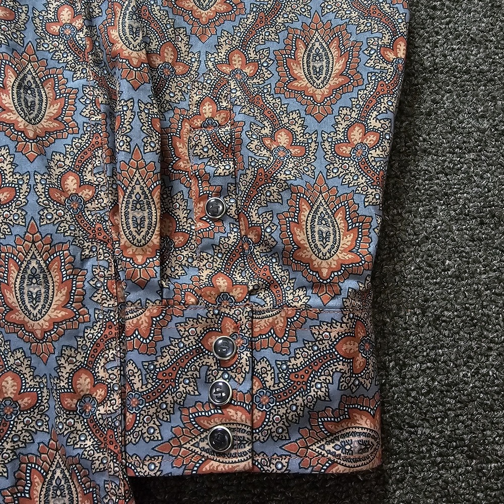 Stetson Shirt Mens 2XL Paisley Long Sleeve Pearl Snap Button Multicolor  Western - Picture 4 of 8